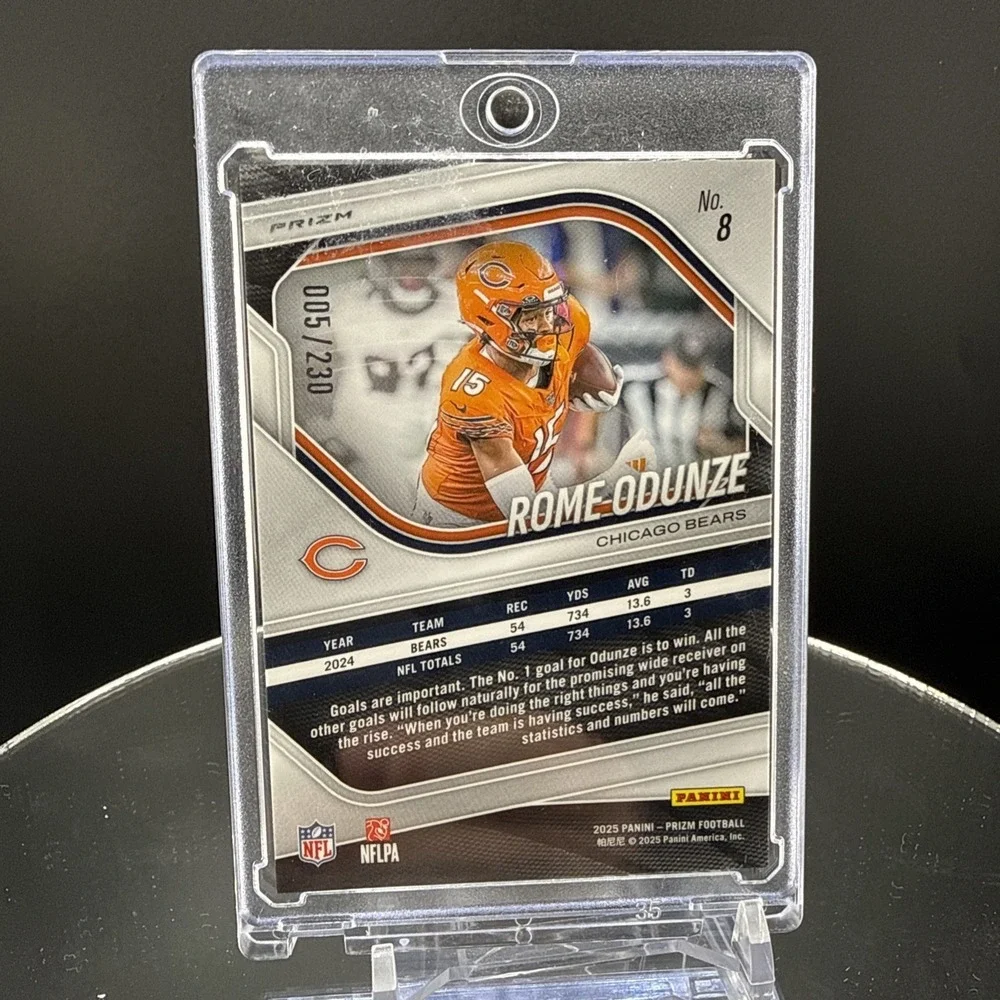 2025 Panini Prizm ROME ODUNZE Blue Wave /230 #8 - Chicago Bears